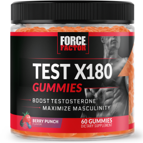 Force Factor Test X180 Gummies Testosterone Booster, 60 Gummies