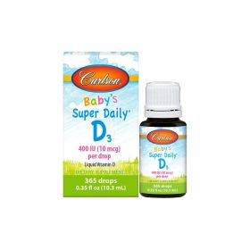 Carlson Baby's Super Daily D3 Liquid Drops, 400 IU, 365 Drops