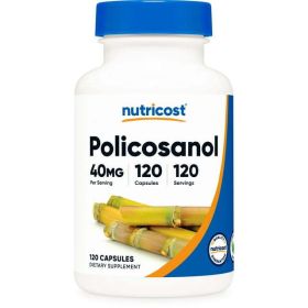 Nutricost Policosanol 40mg, 120 Capsules - Gluten Free, Non-GMO, Supplement