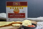 Pride Of India - Spicy Chickpea Masala Papadum Lentil Crisp, 10 count (3.53oz - 100gm) - Microwaveable Instant Chips, Gluten-Free Vegan Crackers, Heal