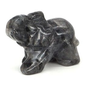 Elephant Statue Natural Gemstone Carved Healing Crystal Amethyst Quartz Animals Figurine Reiki Stones Lucky Decoration Wholesale (Color: Black Labradorite, size: 1.5 IN)