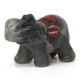 Elephant Statue Natural Gemstone Carved Healing Crystal Amethyst Quartz Animals Figurine Reiki Stones Lucky Decoration Wholesale (Color: Blood Stone, size: 2 IN)