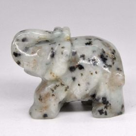 Elephant Statue Natural Gemstone Carved Healing Crystal Amethyst Quartz Animals Figurine Reiki Stones Lucky Decoration Wholesale (Color: Lotus Jasper, size: 1.5 IN)