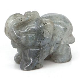 Elephant Statue Natural Gemstone Carved Healing Crystal Amethyst Quartz Animals Figurine Reiki Stones Lucky Decoration Wholesale (Color: Flash Labradorite, size: 2 IN)