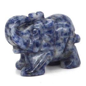 Elephant Statue Natural Gemstone Carved Healing Crystal Amethyst Quartz Animals Figurine Reiki Stones Lucky Decoration Wholesale (Color: Blue Spot Jade, size: 1.5 IN)