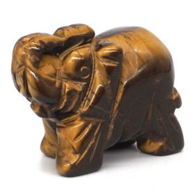 Elephant Statue Natural Gemstone Carved Healing Crystal Amethyst Quartz Animals Figurine Reiki Stones Lucky Decoration Wholesale (Color: Tiger Eye, size: 1.5 IN)