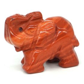 Elephant Statue Natural Gemstone Carved Healing Crystal Amethyst Quartz Animals Figurine Reiki Stones Lucky Decoration Wholesale (Color: Red Jasper, size: 2 IN)