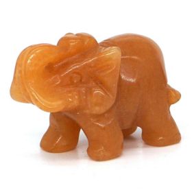 Elephant Statue Natural Gemstone Carved Healing Crystal Amethyst Quartz Animals Figurine Reiki Stones Lucky Decoration Wholesale (Color: Orange Aventurine, size: 1.5 IN)