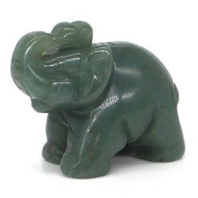 Elephant Statue Natural Gemstone Carved Healing Crystal Amethyst Quartz Animals Figurine Reiki Stones Lucky Decoration Wholesale (Color: Green Aventurine, size: 1.5 IN)