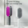 Self Cleaning Hair Brush For Women Massage Scalp Promote Blood Circulation Anti Hair Loss 3D Hair Growth Comb Hairbrush Self-Cleaning Hair Brush   3D